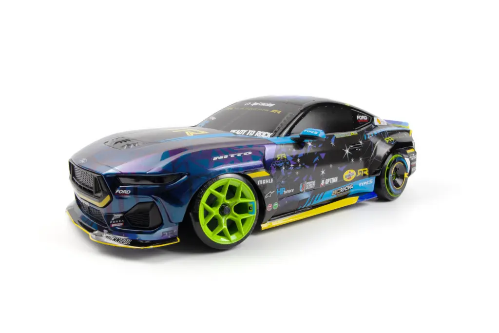 HPI Racing Stage-D10 Flux Ford Mustang RTR Spec-5 FD RC drift car in Vaughn Gittin Jr Formula Drift livery